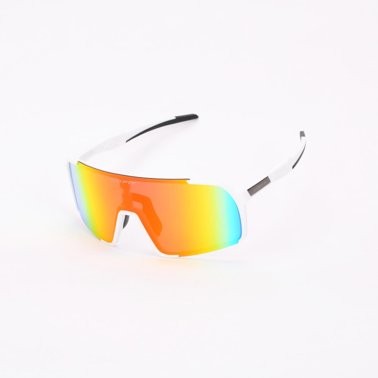 Fietsbril NOPIY Olwyn Wit met Rode Lens - Nopiy