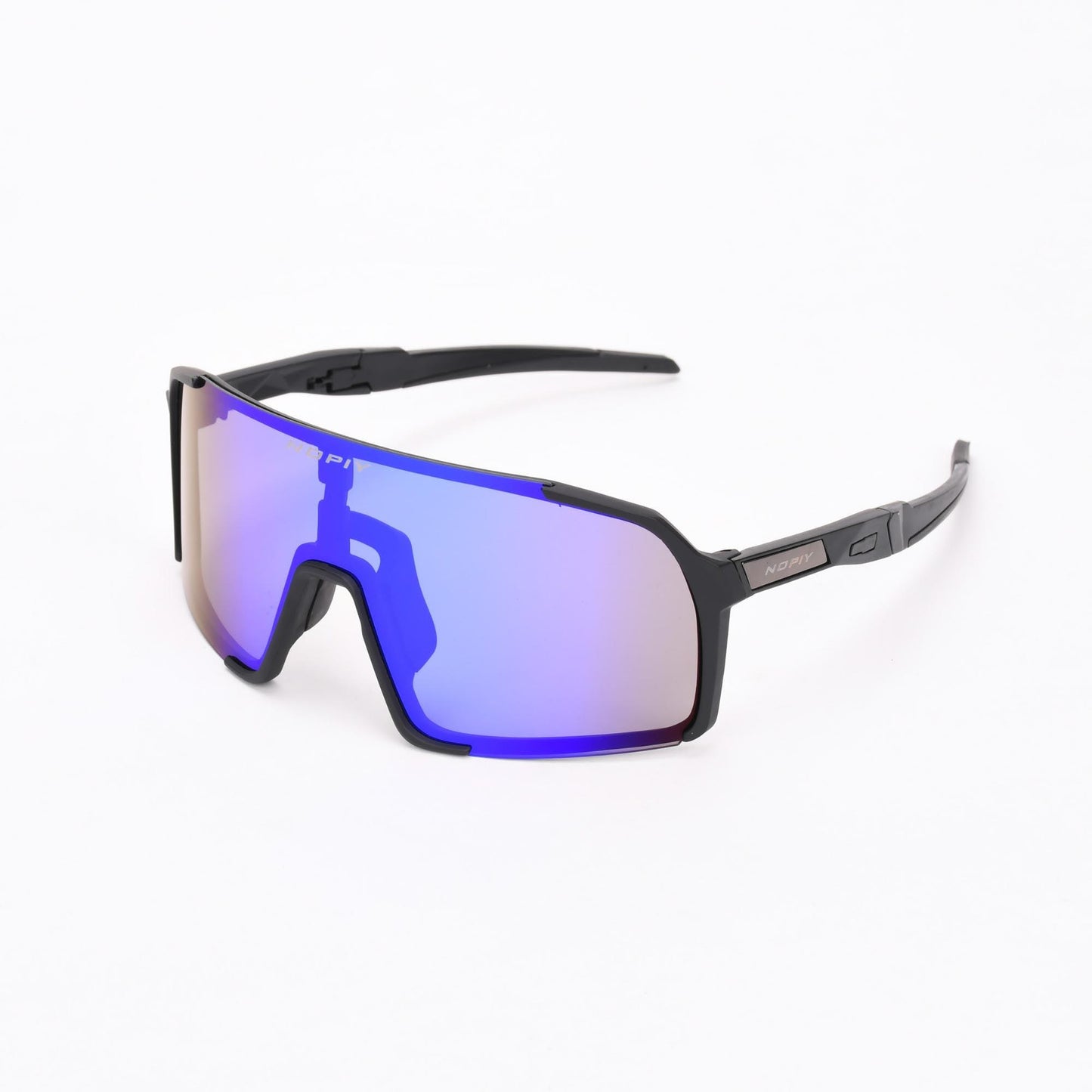 Fietsbril NOPIY Olwyn Zwart met Blauwe Lens - Nopiy