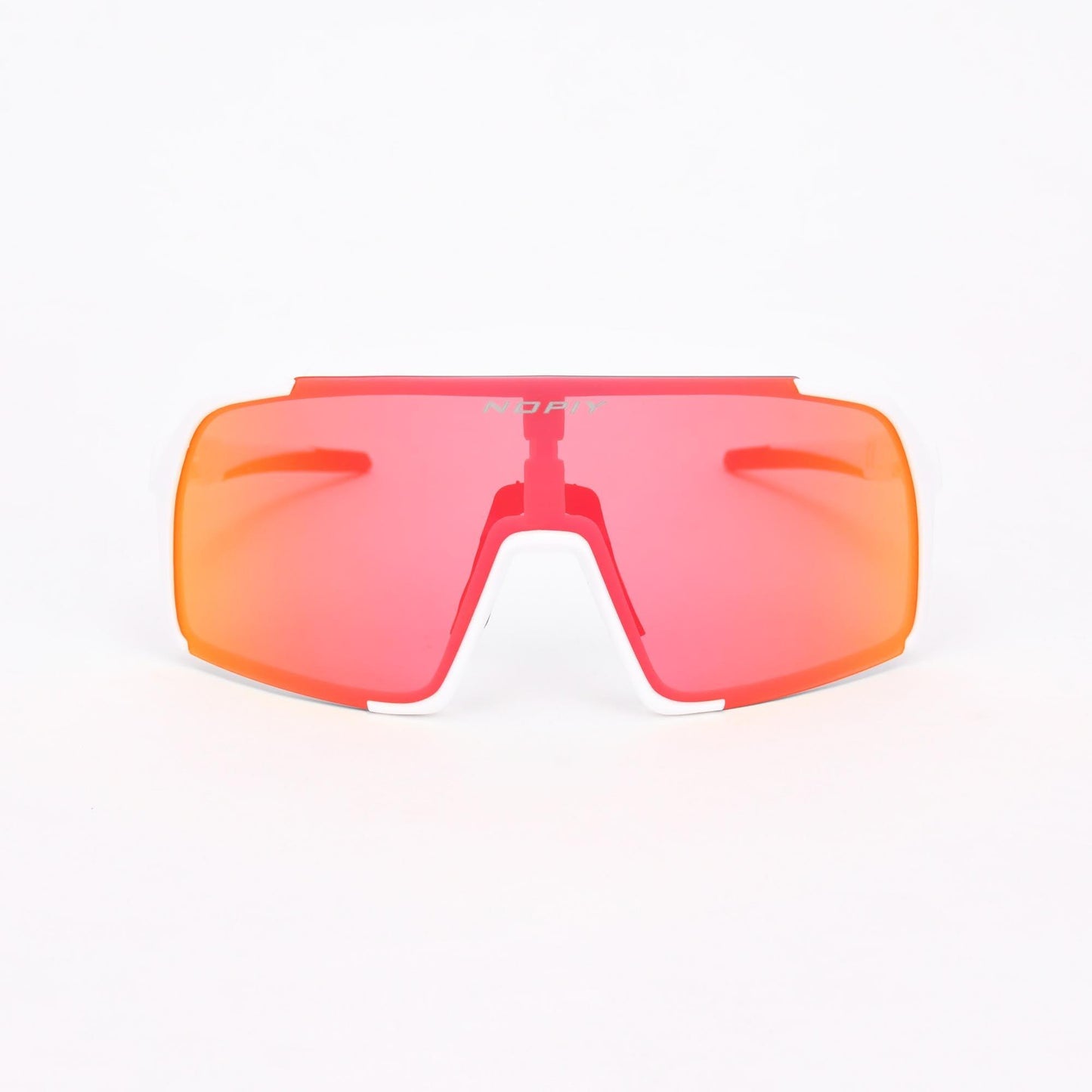 Fietsbril NOPIY Olwyn Wit met Vol Rode Lens - Nopiy