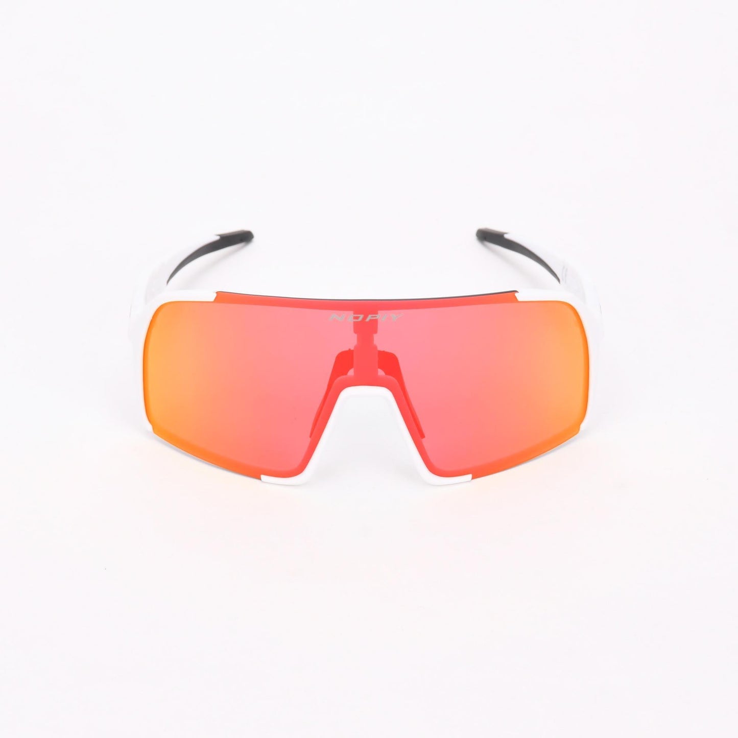 Fietsbril NOPIY Olwyn Wit met Vol Rode Lens - Nopiy