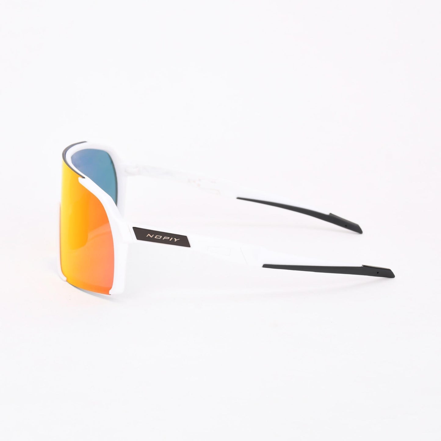 Fietsbril NOPIY Olwyn Wit met Vol Rode Lens - Nopiy