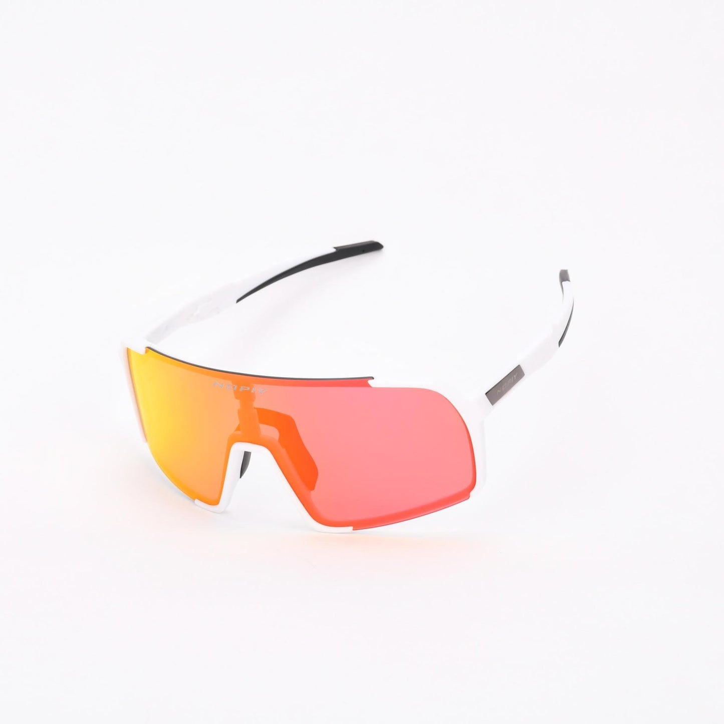 Fietsbril NOPIY Olwyn Wit met Vol Rode Lens - Nopiy
