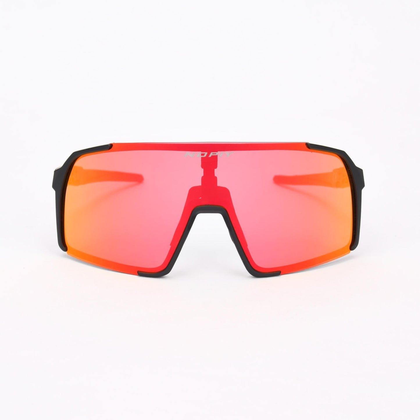 Fietsbril NOPIY Olwyn Zwart met Vol Rode Lens - Nopiy