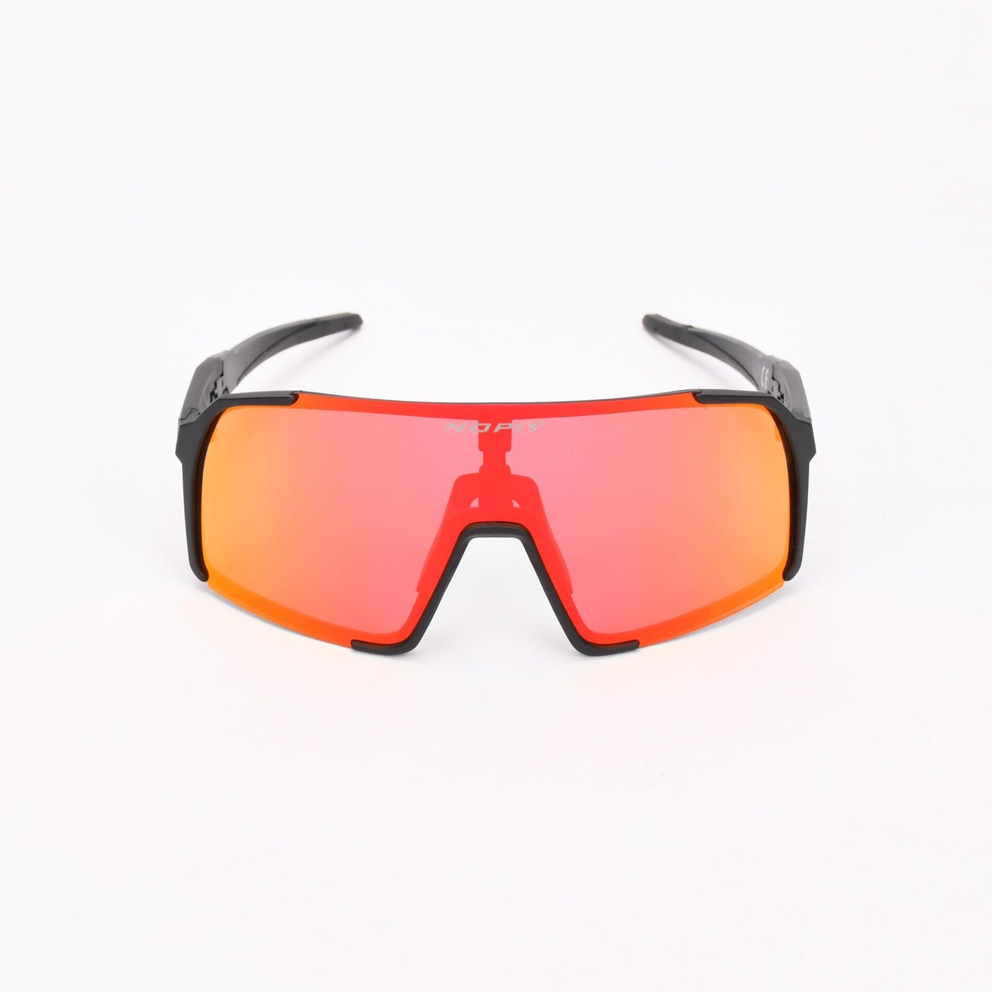 Fietsbril NOPIY Olwyn Zwart met Vol Rode Lens - Nopiy
