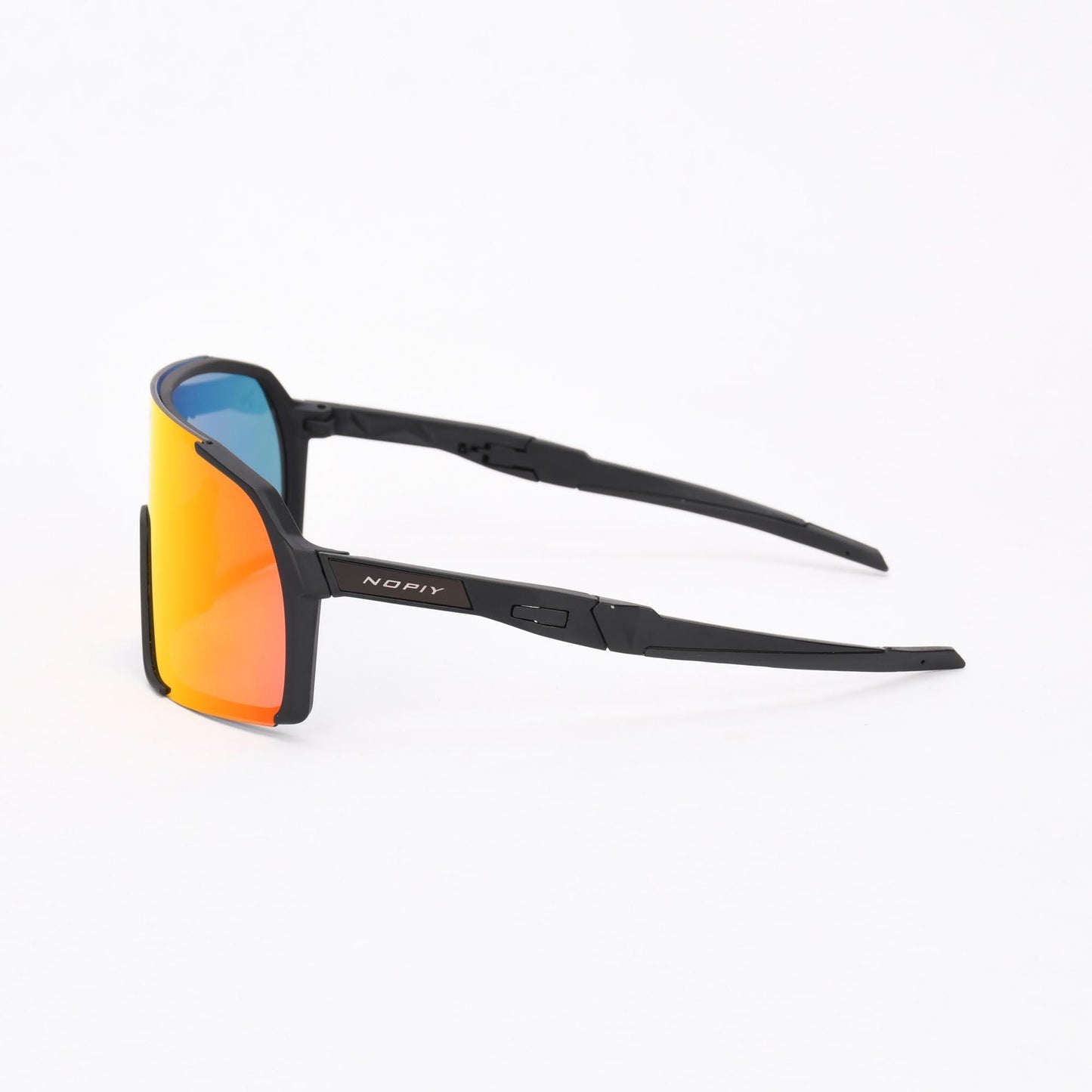 Fietsbril NOPIY Olwyn Zwart met Vol Rode Lens - Nopiy