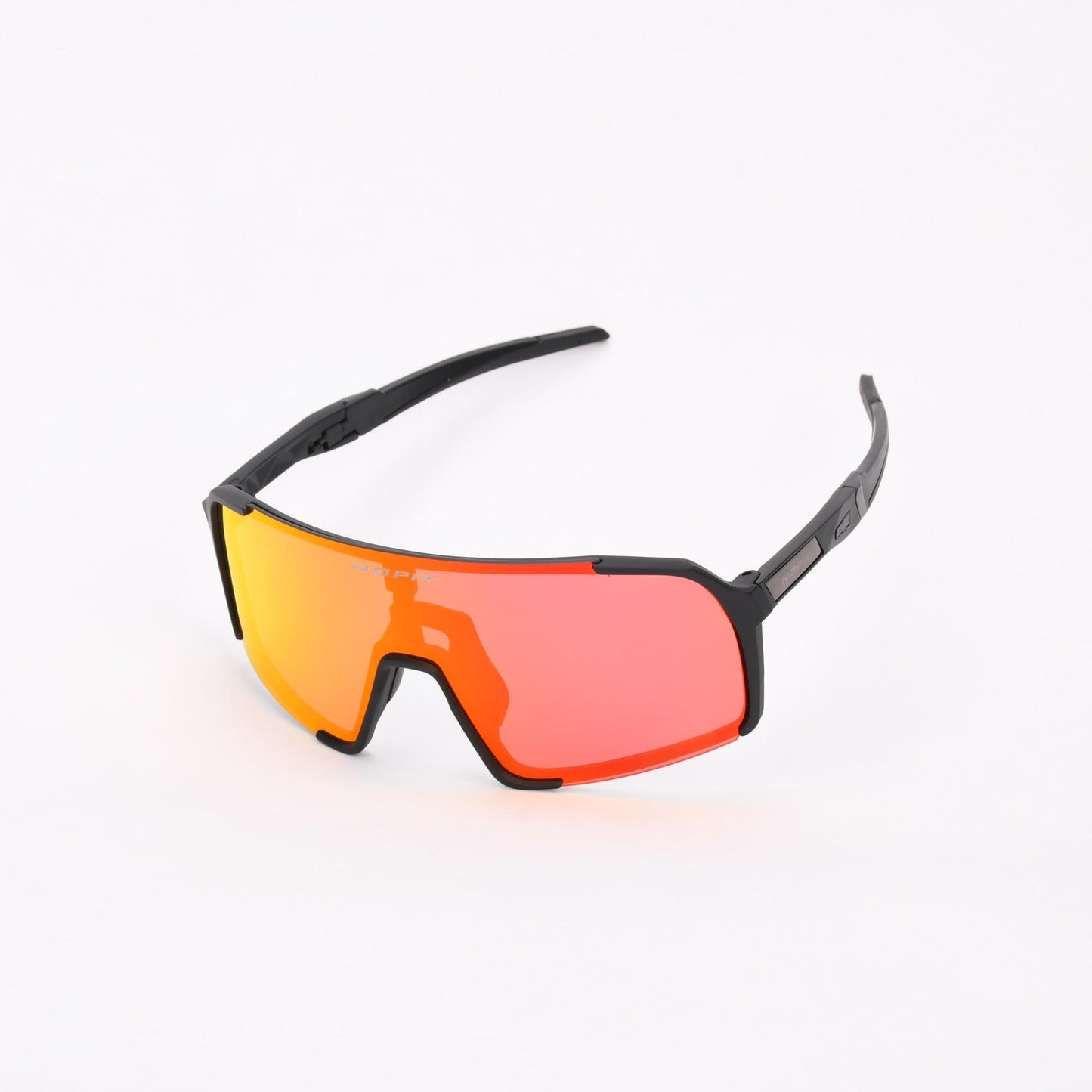 Fietsbril NOPIY Olwyn Zwart met Vol Rode Lens - Nopiy